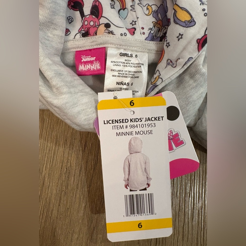 DISNEY JUNIOR • Kids' Minnie Mouse Sweatshirt • Size 6 • NWT - Picture 5 of 5
